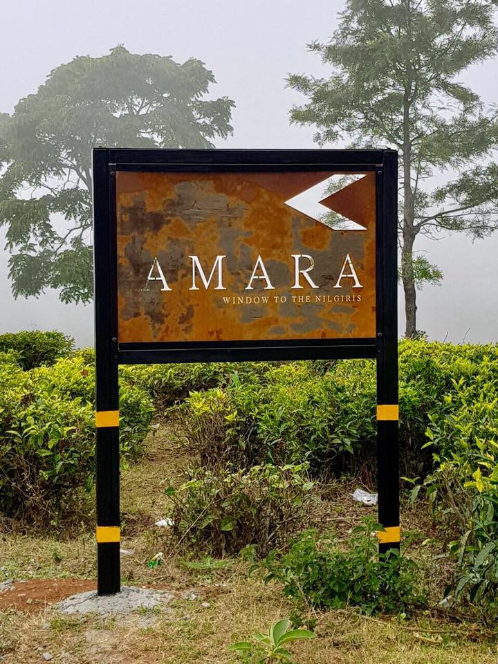 Amara signage at the property entrance in Amara, Ooty. 