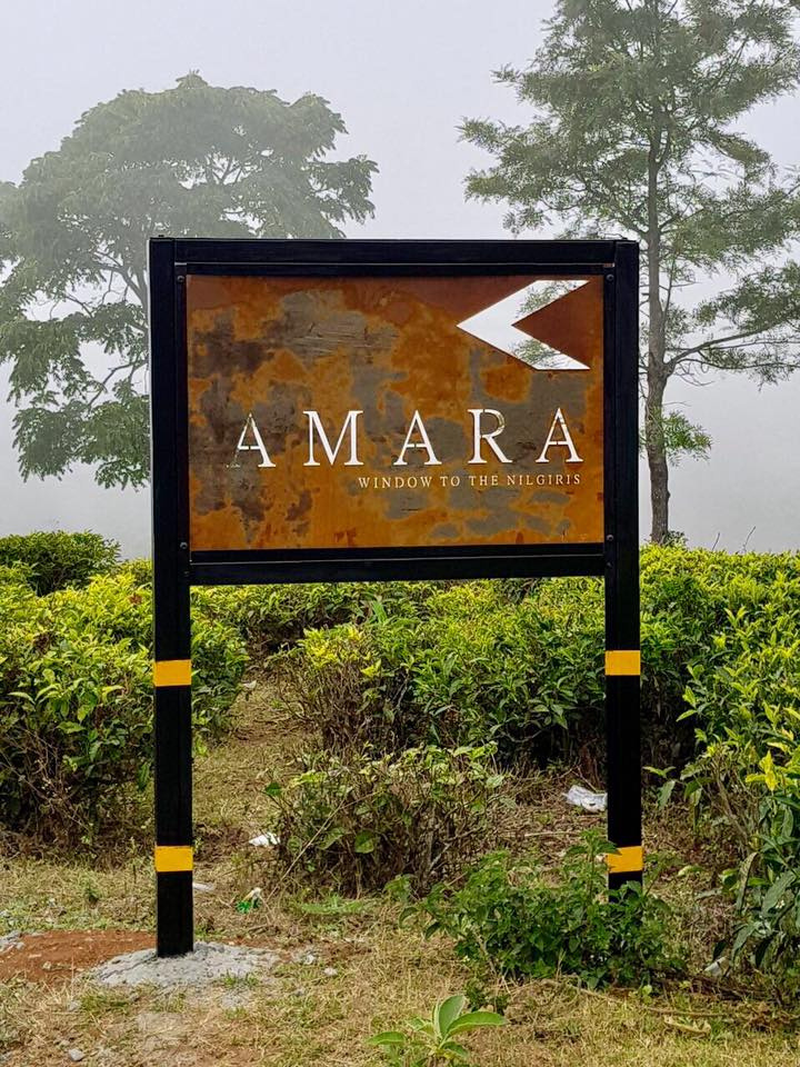 Amara signage at the property entrance in Amara, Ooty.