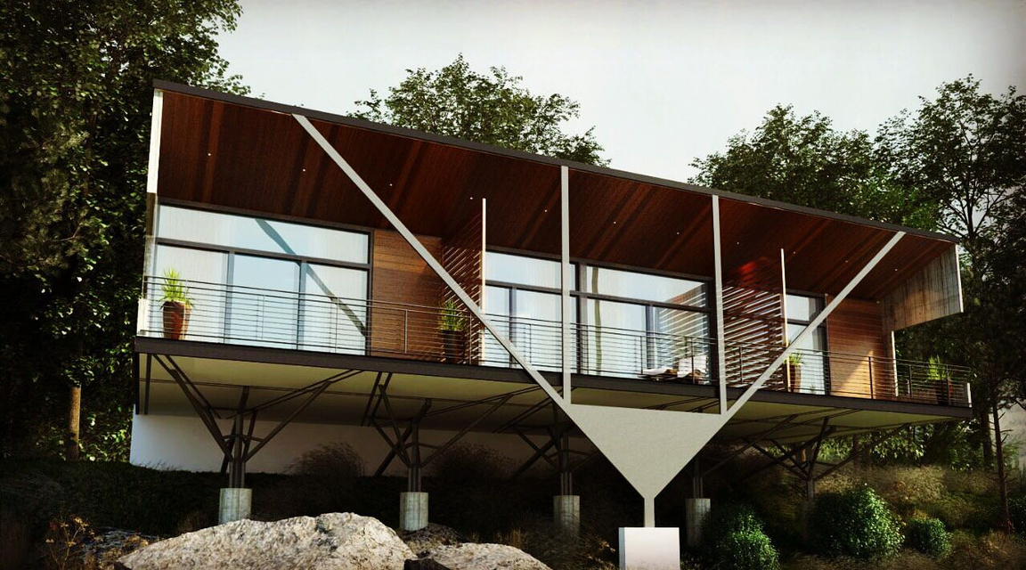 3D render of an Amara house as imagined on location at Amara, Ooty.